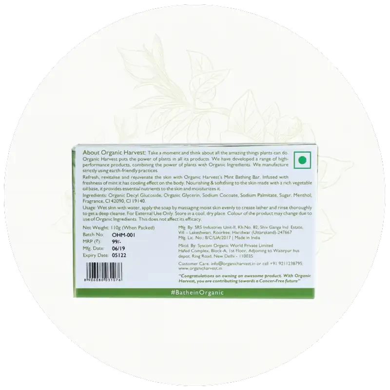 Organic Harvest Mint soap, 125g