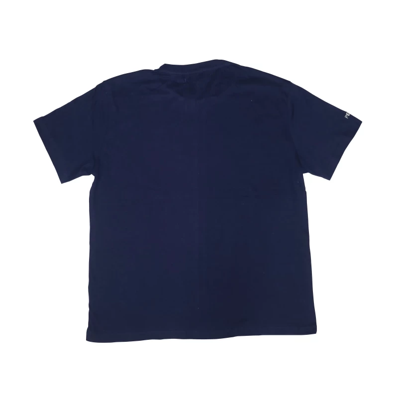 Typography Men Round Neck Blue T-Shirt