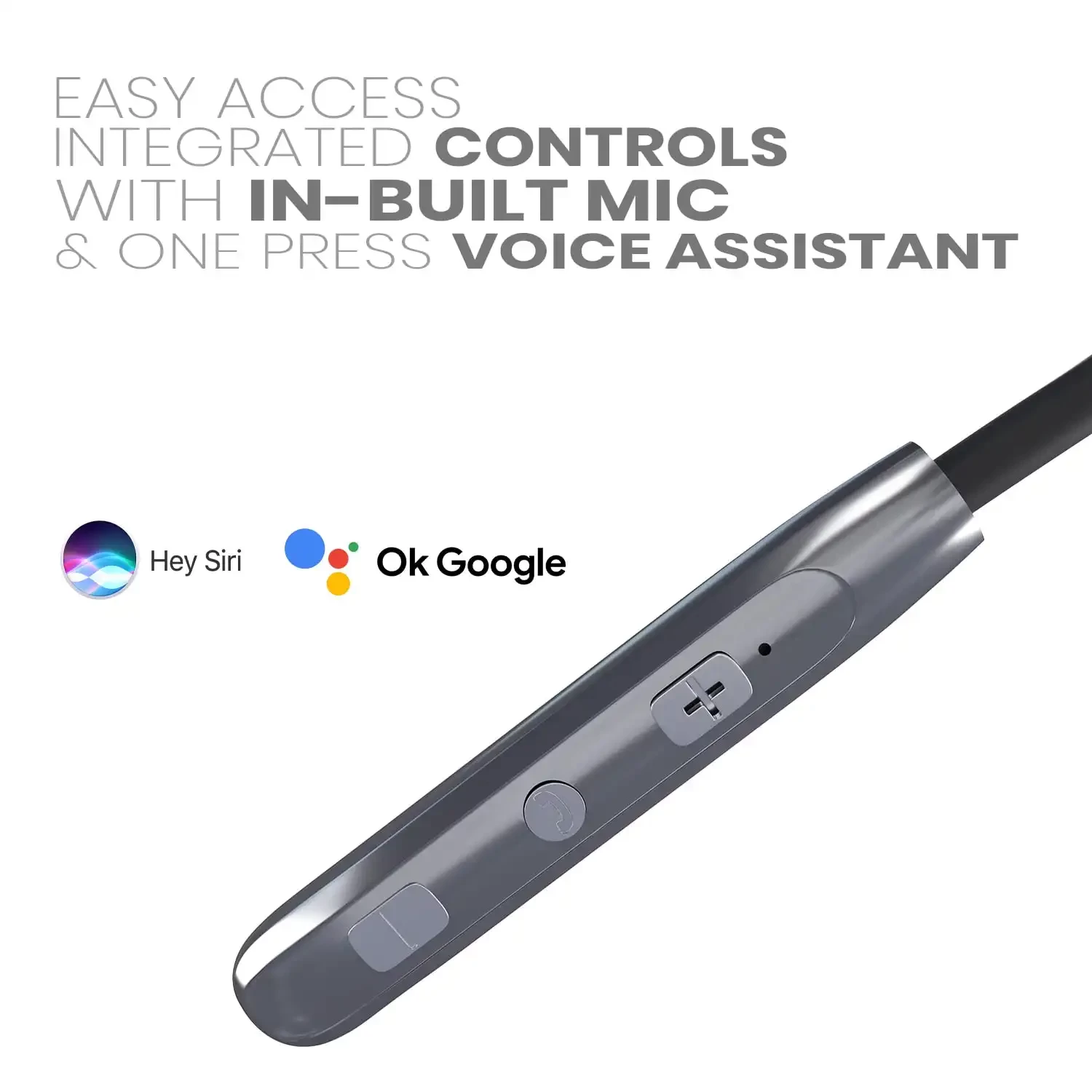 Varni B520 Bluetooth 5.0 Wireless Headphones with Power Bass,Sweat/Waterproof Neckband, Magnetic Earbuds, Voice Assistant, Passive Noise Cancelation & Mic