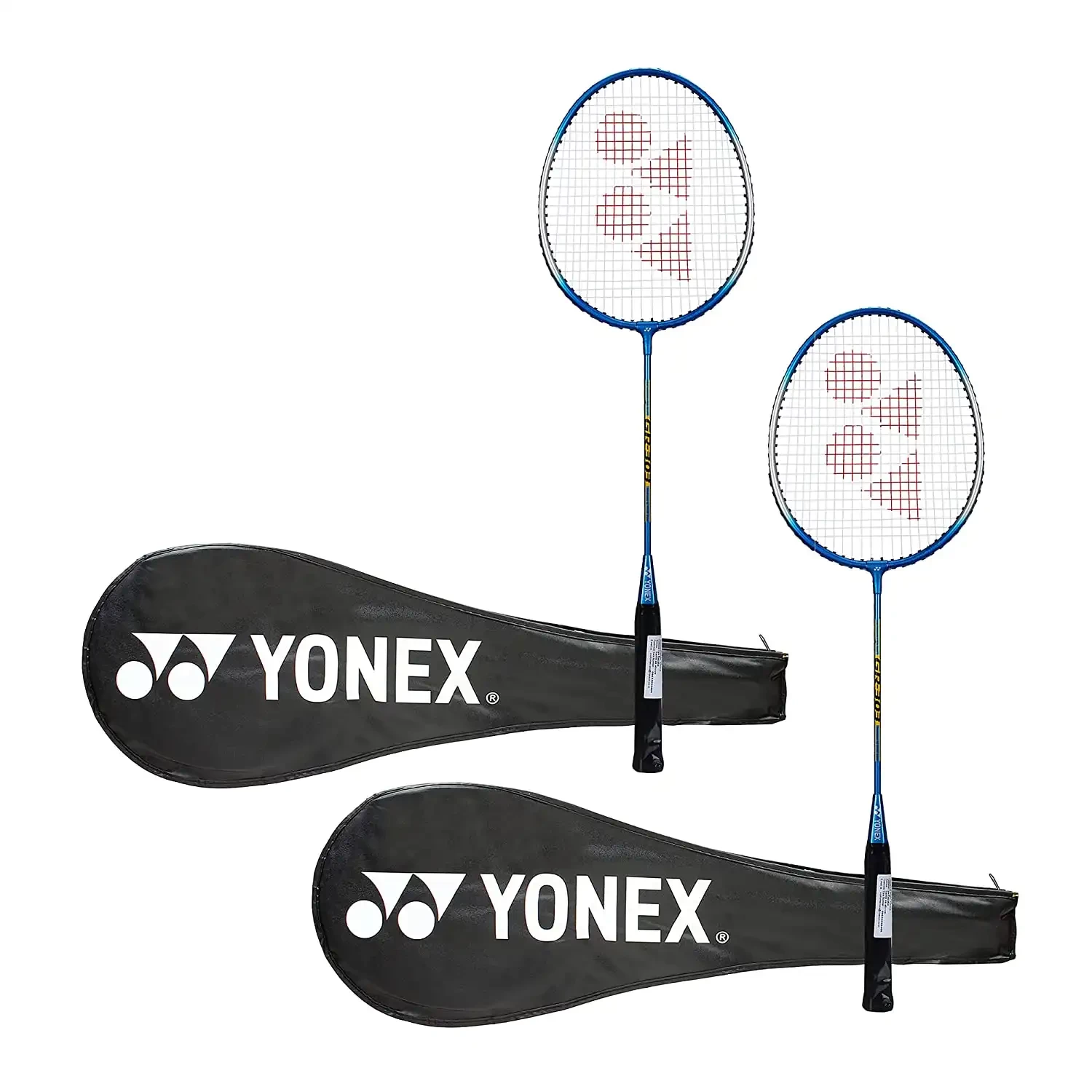 Yonex GR 303 Aluminium Blend Badminton Racquet with Full Cover, Set of 2 (Blue)
