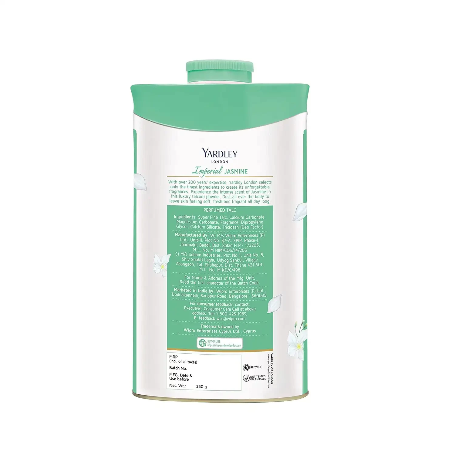 Yardley jasmine Talcum Powder for women, 250g