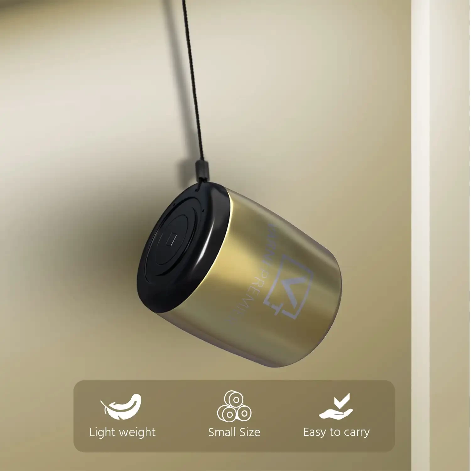 Varni S04 Mini 5 Hours Playtime Super Ultra Mini 3 Watt Wireless Bluetooth Portable Speaker (Gold)