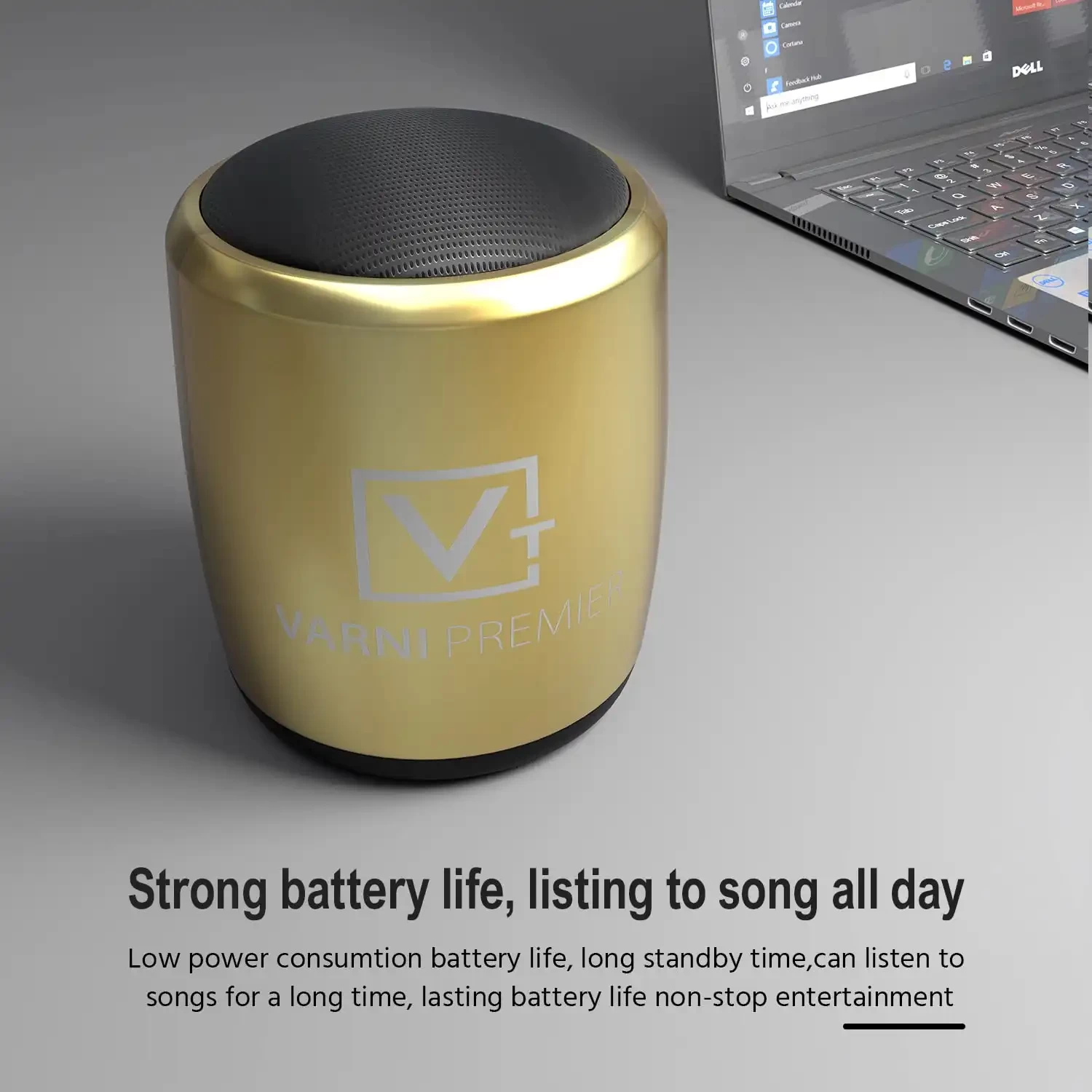 Varni S04 Mini 5 Hours Playtime Super Ultra Mini 3 Watt Wireless Bluetooth Portable Speaker (Gold)