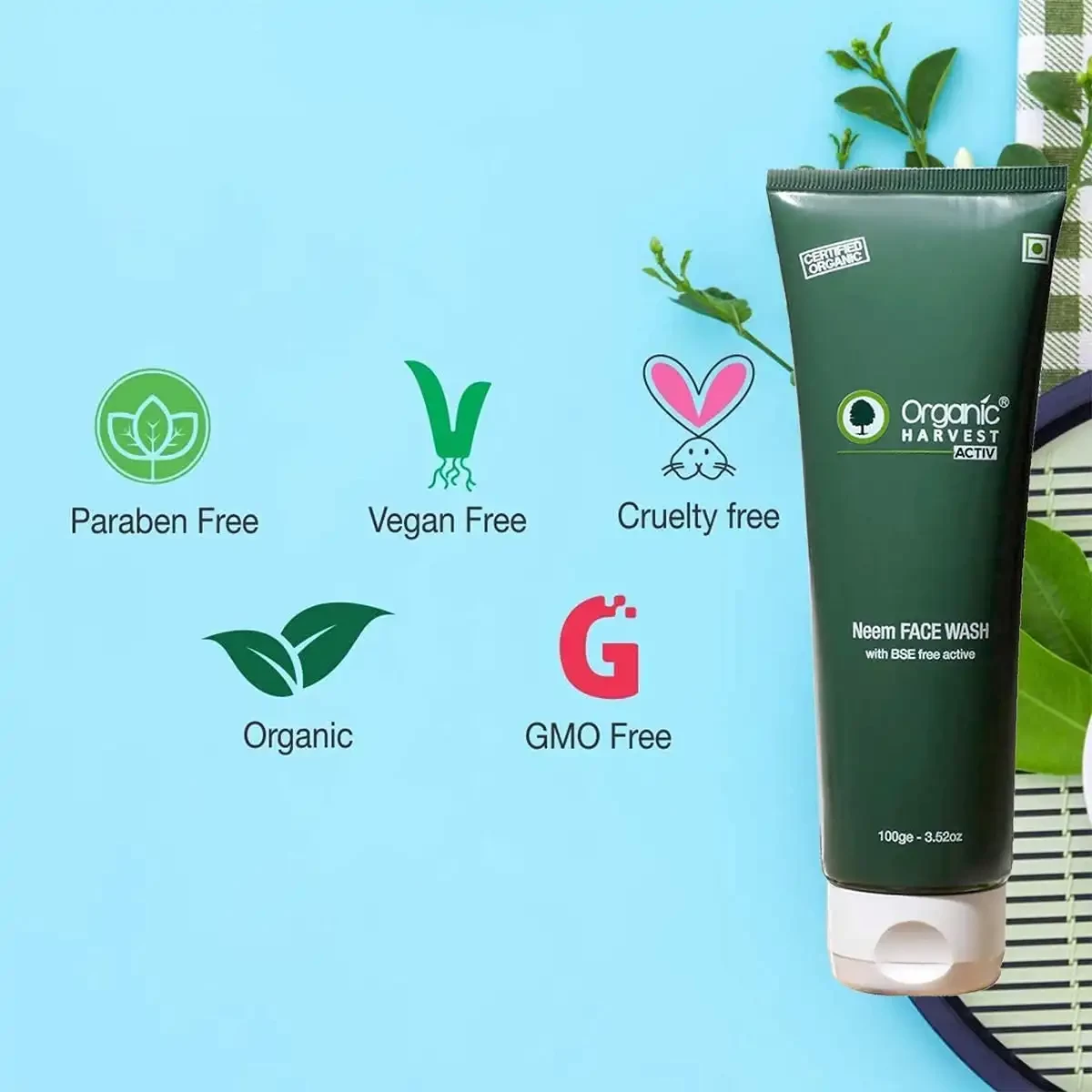 Organic Harvest Neem Face Wash, 100g