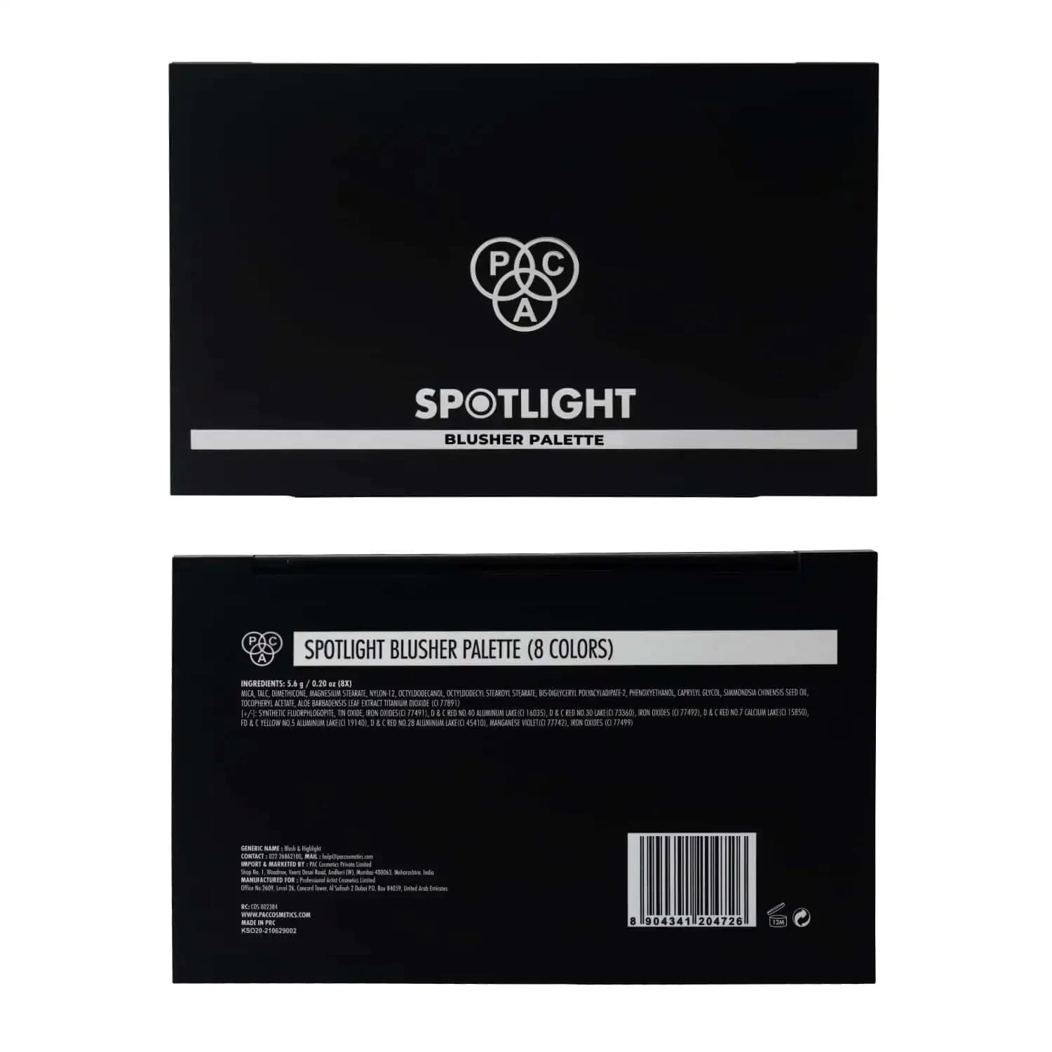 PAC Spotlight blusher palette x8