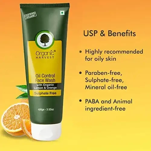 Organic Harvest Oil Control Face Wash, 100g