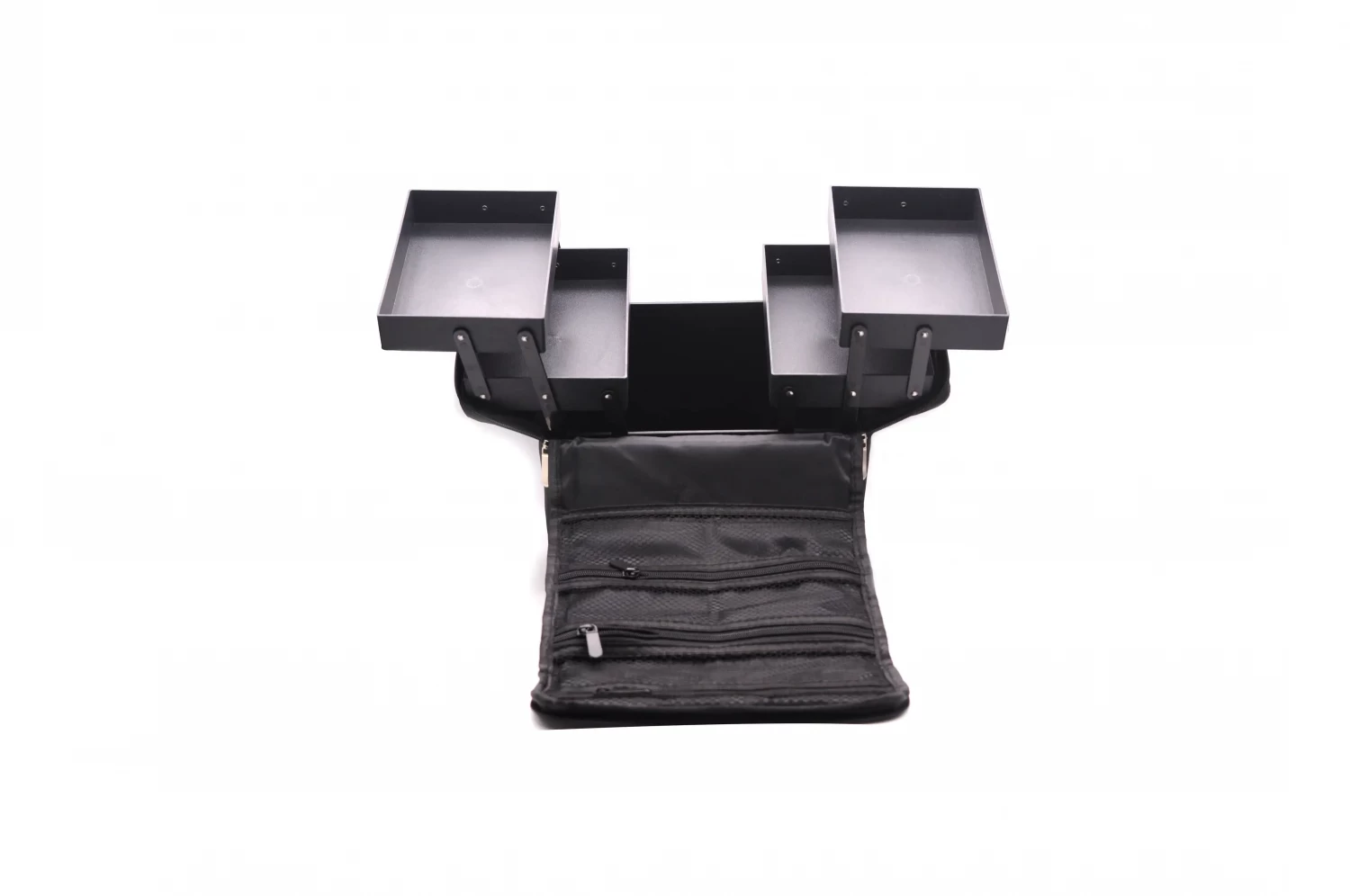 KBC Professional Vanity Makeup Box Cosmetic Organizer Bag For Home And Travel, Black