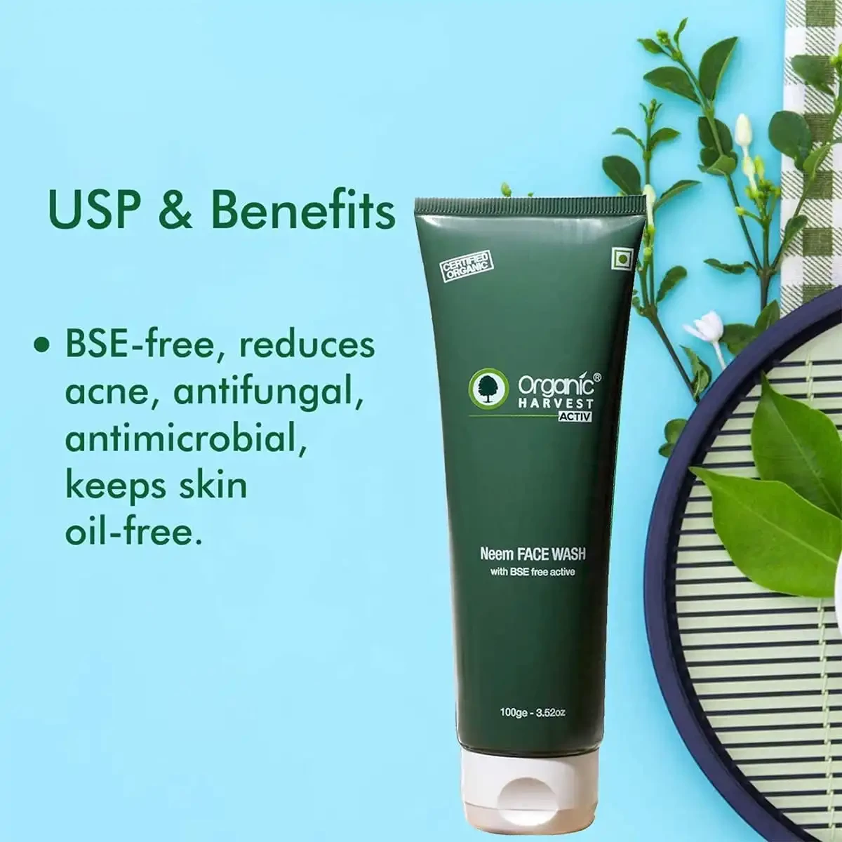 Organic Harvest Neem Face Wash, 100g