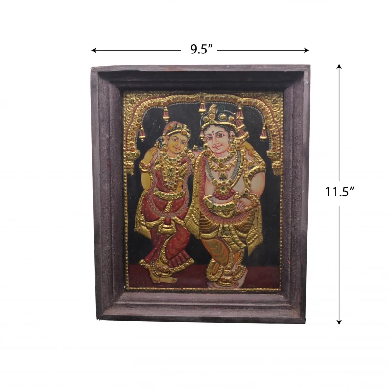 Standing Radha & Krishna - Tanjore Painting