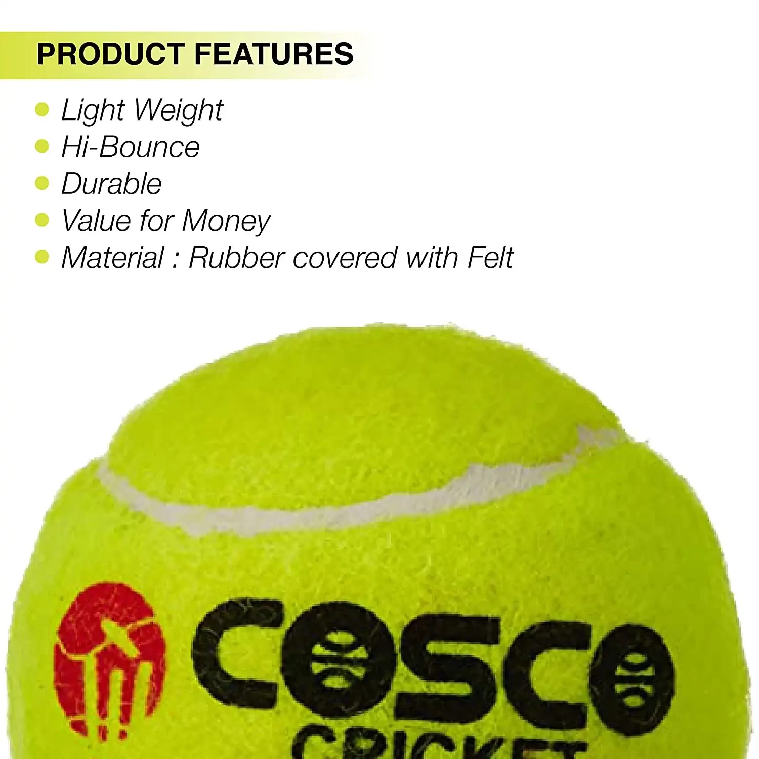 Cosco Light Cricket Tennis Ball (Pack of 6)