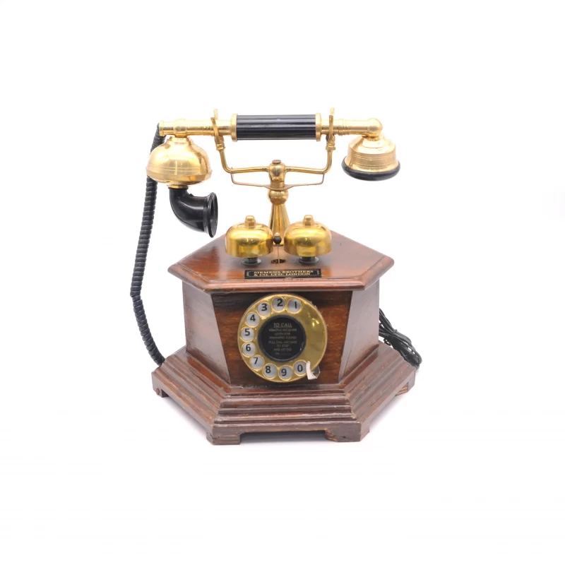 Vintage Styled Telephones Brass & Wood Finish, With RJ11 Jack | VST006