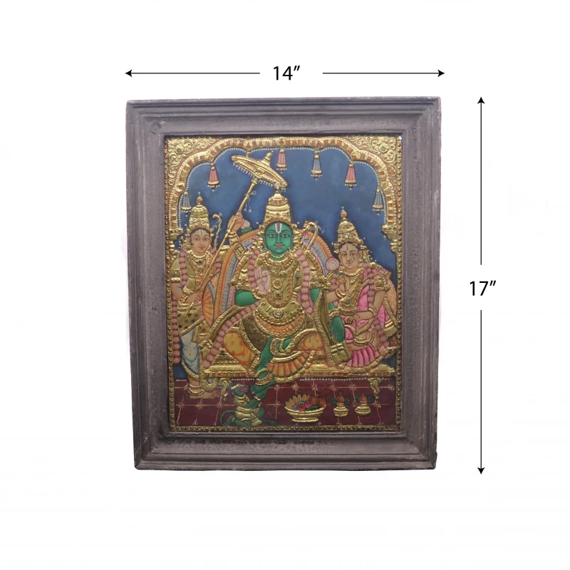 Lord Ram With Family - Tanjore Painting