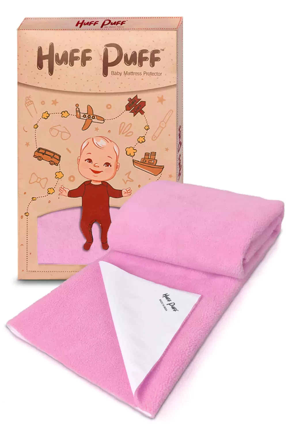 HuFF PuFF Washable & Extra Absorbent Baby Bed Protector Dry Sheet - Large - 140 x 100 CM