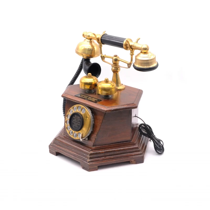 Vintage Styled Telephones Brass & Wood Finish, With RJ11 Jack | VST006