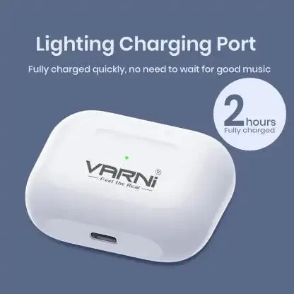 Varni Airgo TWS Earbuds with 12H Playtime Bluetooth Headset  (White, True Wireless)