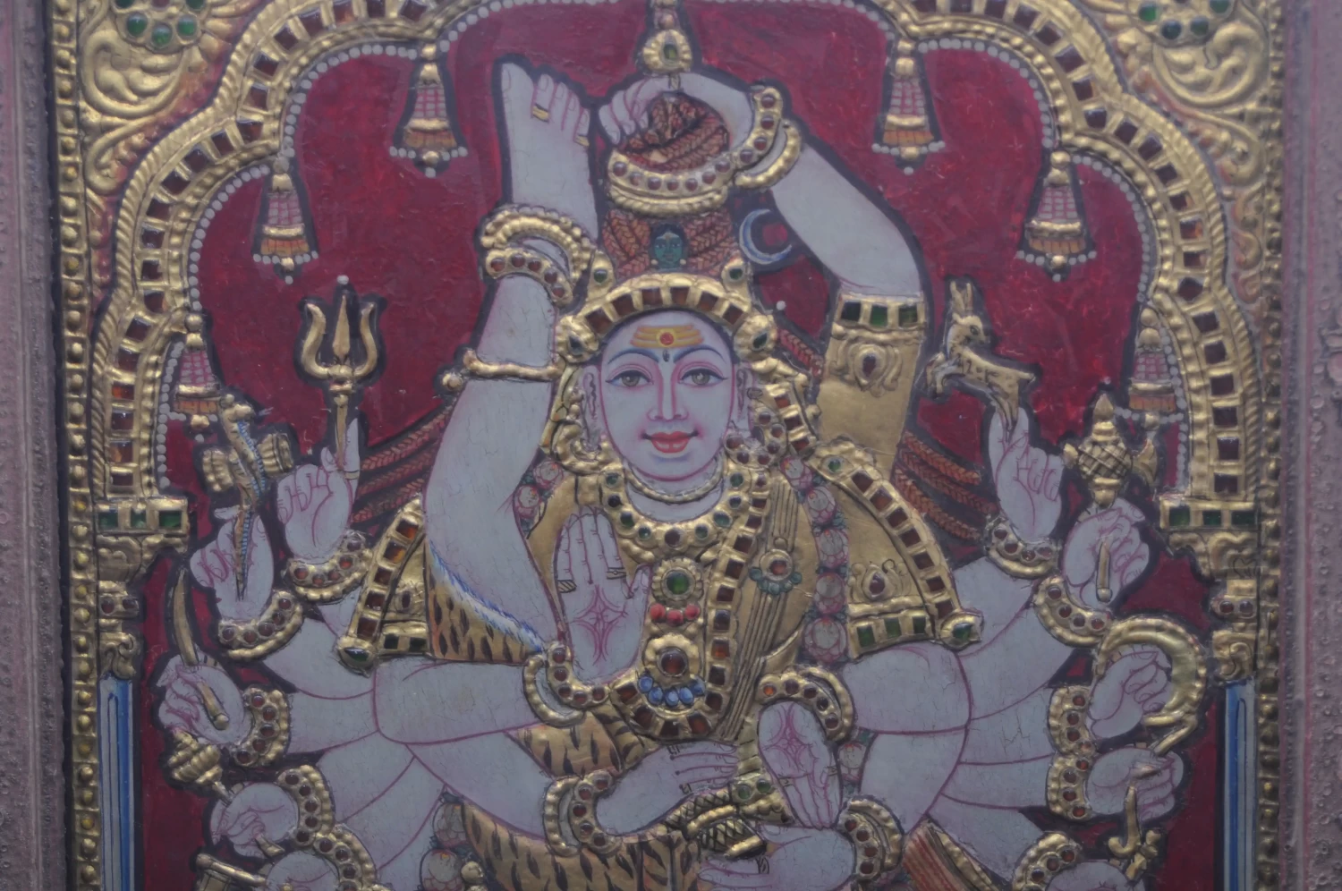 Lord Natrajar (Lord Shiva) - Tanjore Painting - Rare Arts