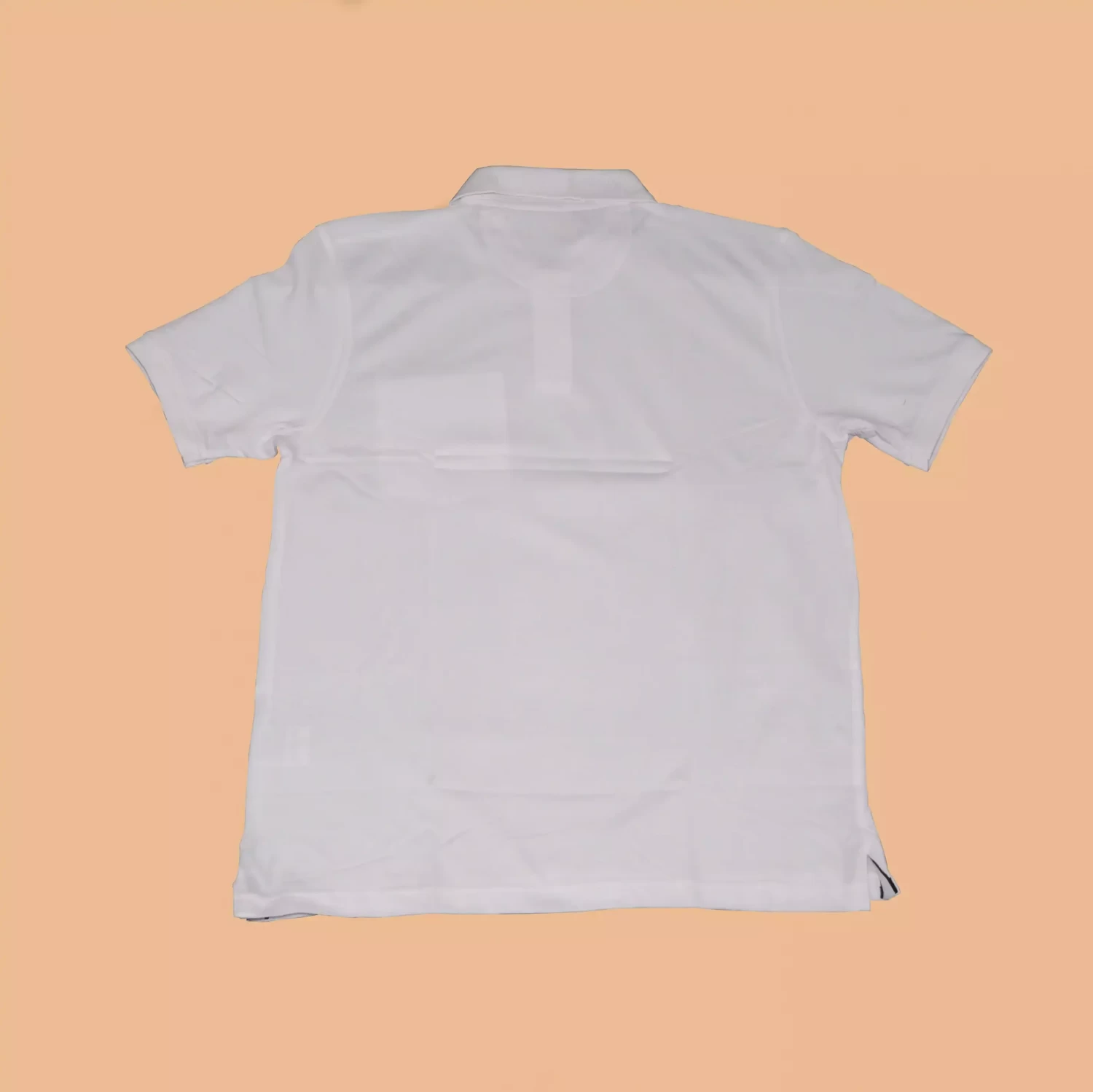Solid Men Polo Neck White color T-shirt XL Size